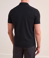 Tricolour Trim Quarter-Zip Cotton Piqué Polo