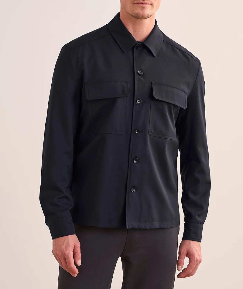 Wool-Blend Gabardine Overshirt