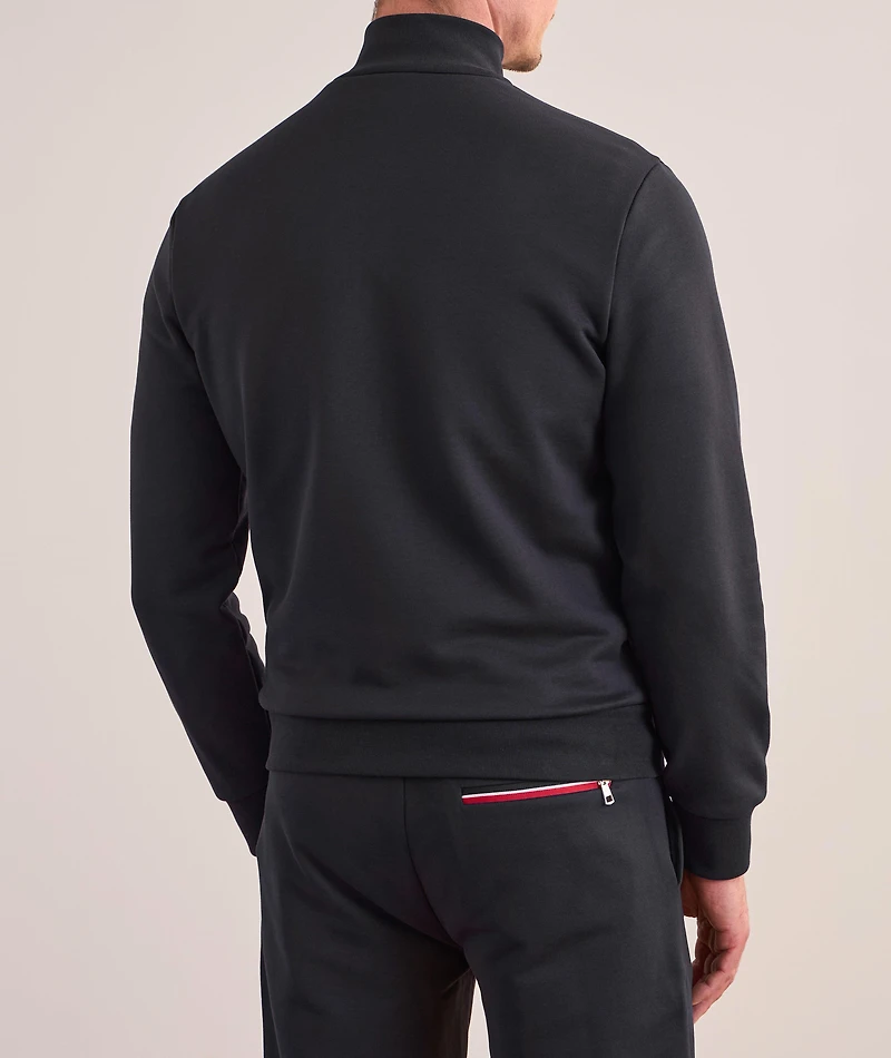 Tricolour-Trimmed Cotton Zip-Up Sweatshirt