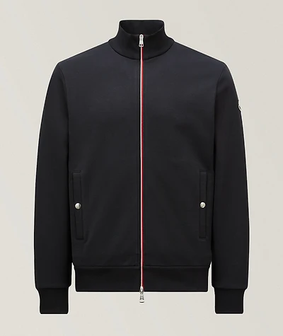 Tricolour-Trimmed Cotton Zip-Up Sweatshirt