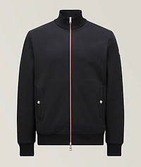 Tricolour-Trimmed Cotton Zip-Up Sweatshirt