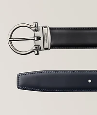 Reversible Gancini Leather Belt 