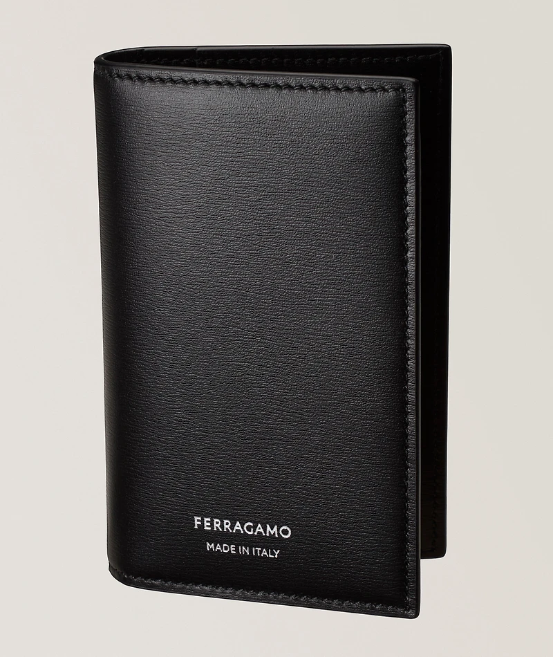 Embossed Logo Leather Bifold Cardholder