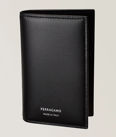 Embossed Logo Leather Bifold Cardholder