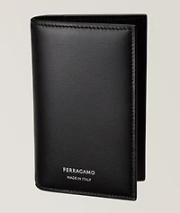 Embossed Logo Leather Bifold Cardholder