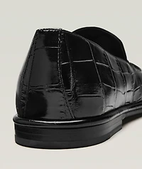 Brian Croc-Embossed Leather Loafers