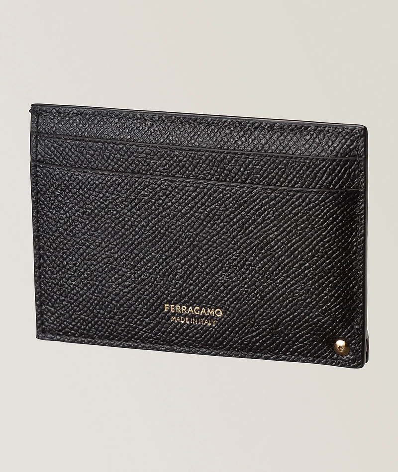 Micro-Gancio Grained Leather Cardholder