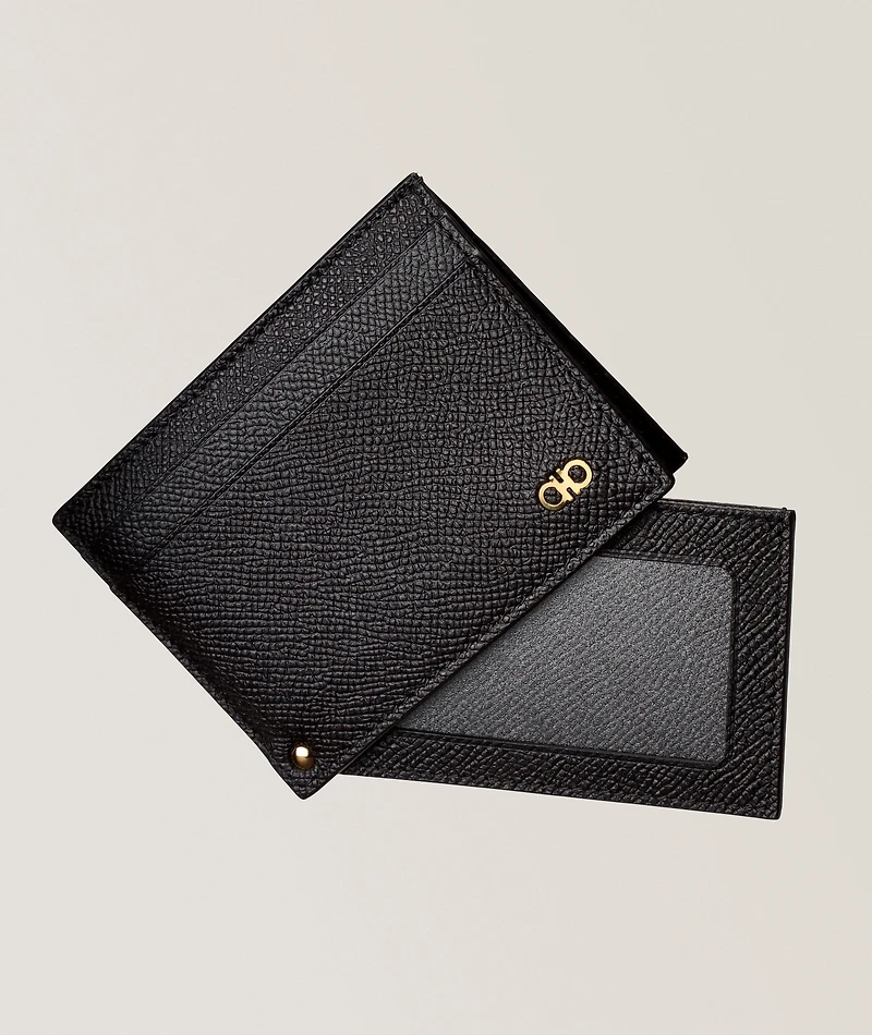 Micro-Gancio Grained Leather Cardholder