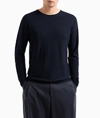 Chevron Wool-Blend Crewneck Sweater
