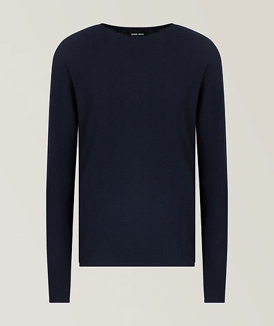 Chevron Wool-Blend Crewneck Sweater