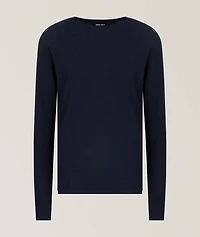 Chevron Wool-Blend Crewneck Sweater