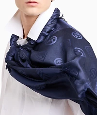 Monogram Jacquard Wool-Silk Scarf