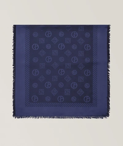 Monogram Jacquard Wool-Silk Scarf