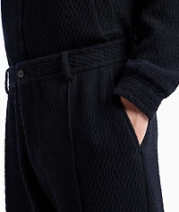 Pleated Stretch Seersucker Trousers