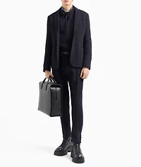 Pleated Stretch Seersucker Trousers