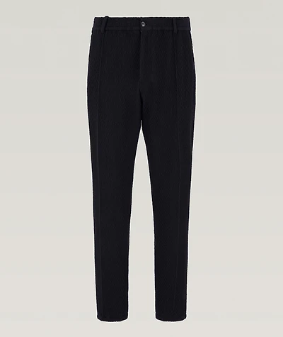 Pleated Stretch Seersucker Trousers