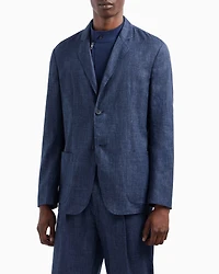 Wool-Silk Canvas Single-Breasted Sport Jacket