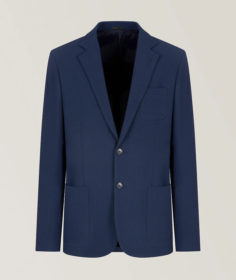 Upton Line Seersucker Virgin Wool Sport Jacket