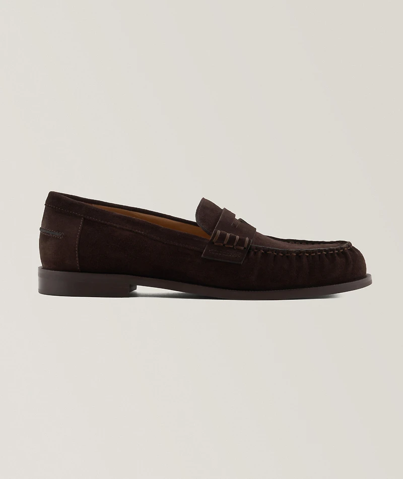 Suede Moccasin Penny Loafers