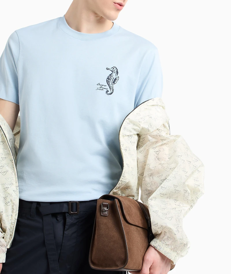 Seahorse Cotton Crewneck T-Shirt