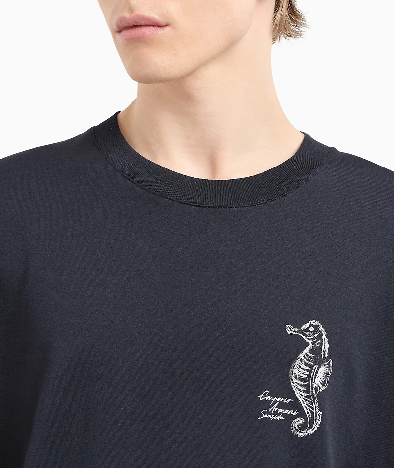 Seahorse Cotton Crewneck T-Shirt