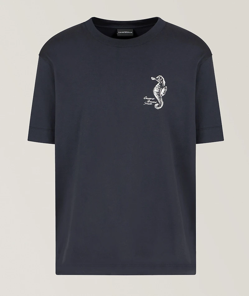 Seahorse Cotton Crewneck T-Shirt