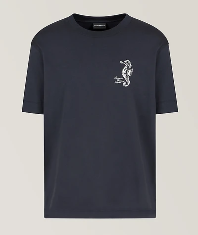Seahorse Cotton Crewneck T-Shirt
