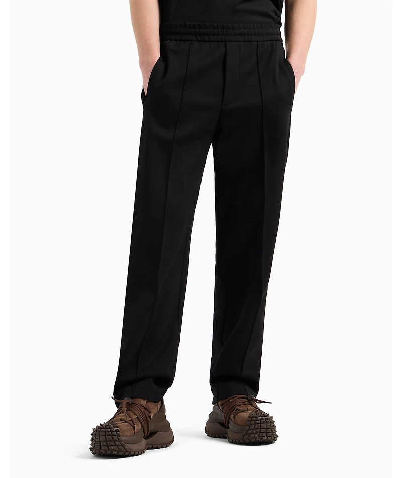 Cotton-Blend Jersey Logo Band Pants