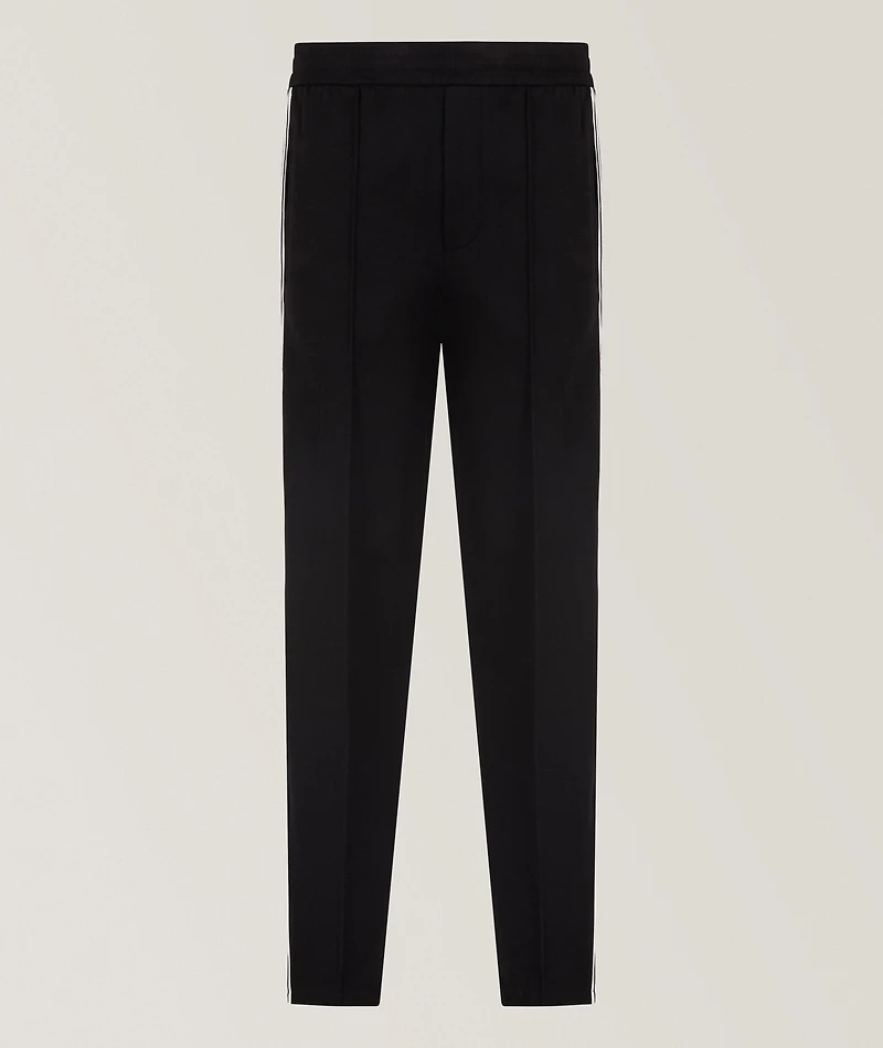 Cotton-Blend Jersey Logo Band Pants