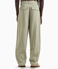 Viscose-Blend Belted Pants