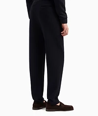 3D Textured Jersey-Wool Trousers