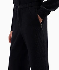3D Textured Jersey-Wool Trousers