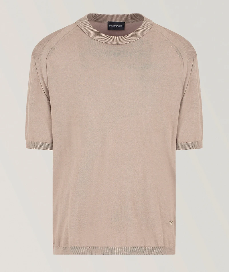 Plain Knit Short-Sleeve Sweater