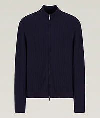 Icon Full-Zip Vertical Stitch Cardigan