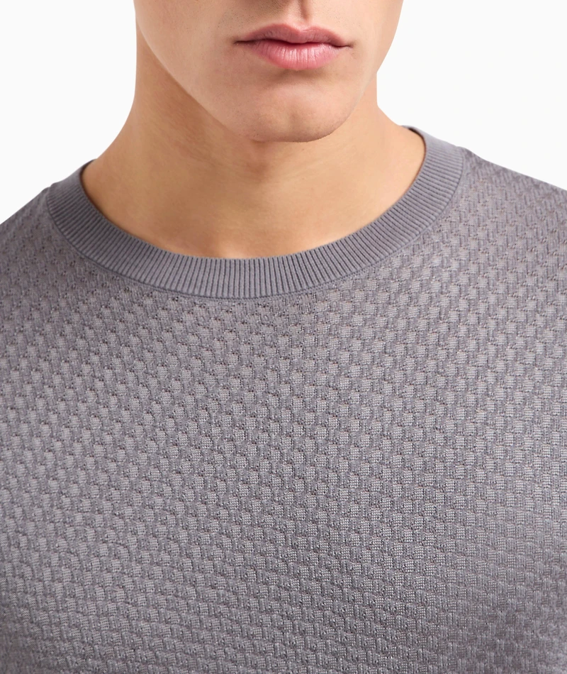 Micro-Pattern Jacquard Sweater