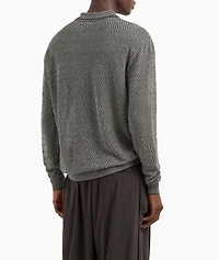 Chevron Motif Polo Sweater