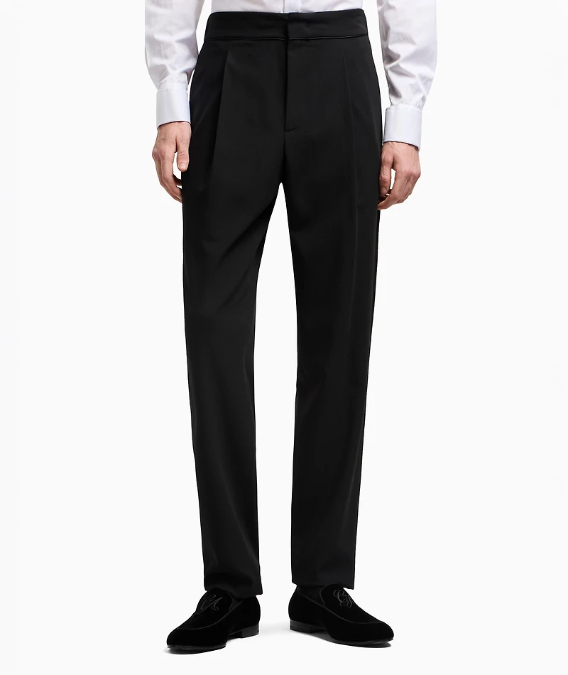 Technical Waffle Flat-Front Dress Pants
