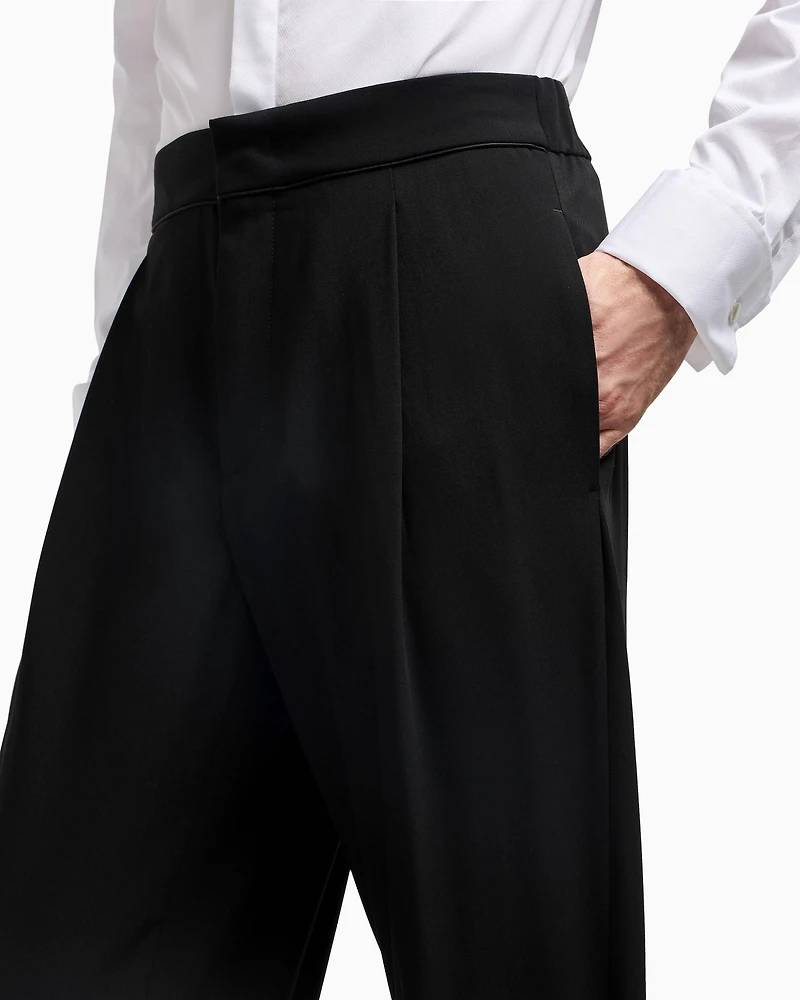 Technical Waffle Flat-Front Dress Pants