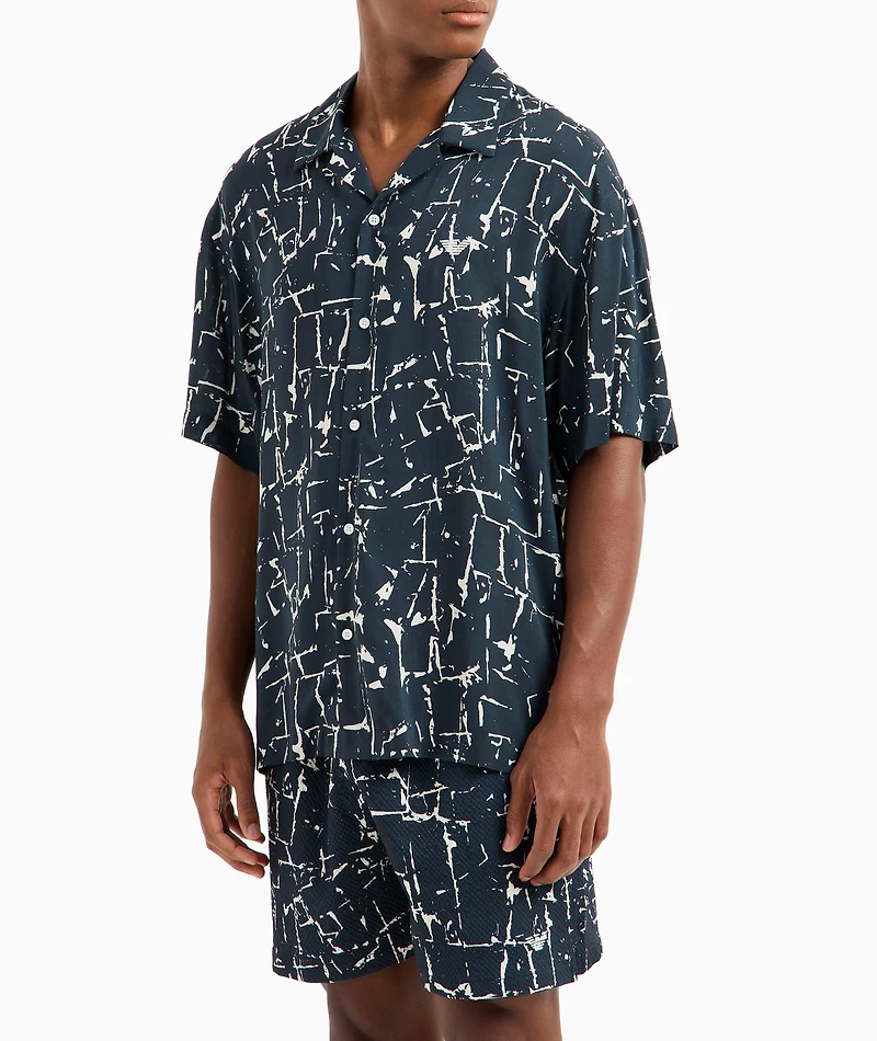 Abstract Print Camp Shirt