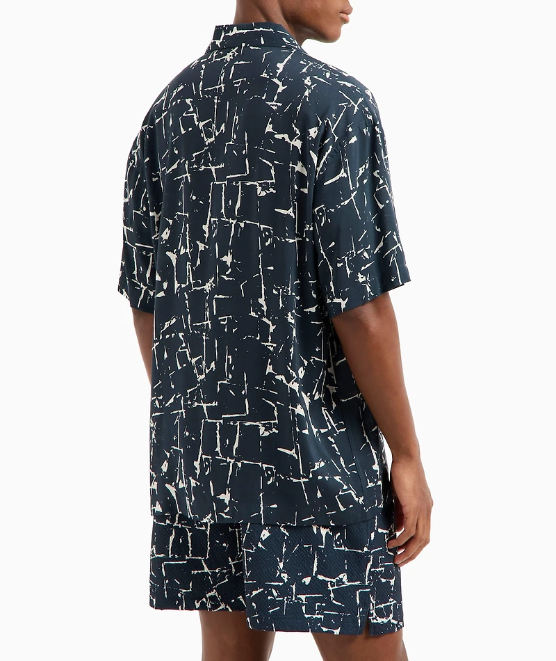 Abstract Print Camp Shirt