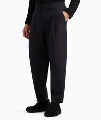 Single-Pleat Cotton-Linen Dress Pants