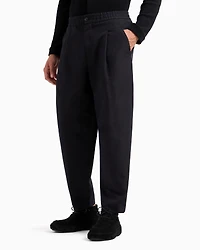 Single-Pleat Cotton-Linen Dress Pants