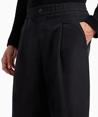 Single-Pleat Cotton-Linen Dress Pants