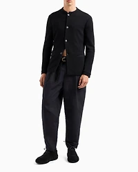 Single-Pleat Cotton-Linen Dress Pants
