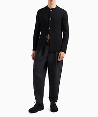 Single-Pleat Cotton-Linen Dress Pants