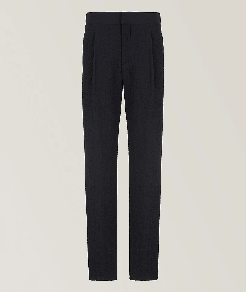 Single-Pleat Stretch-Wool Dress Pants