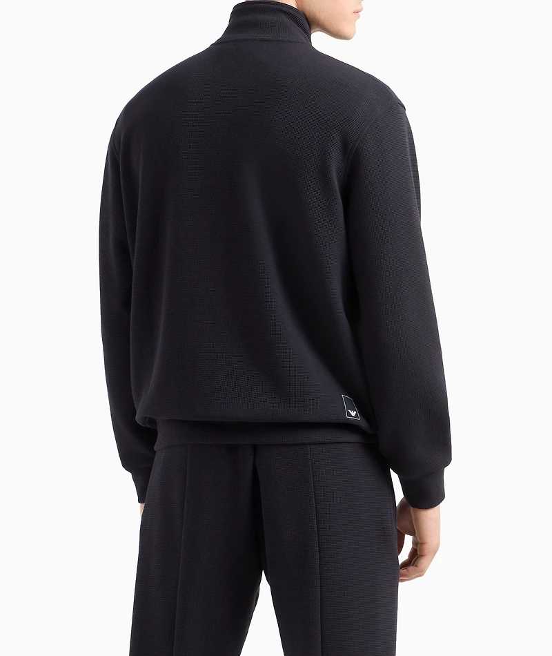 Textured Zip-Up Sweatshirt
