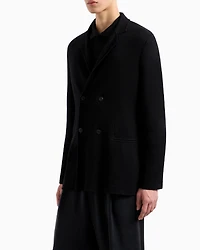 Double-Breasted Wool-Cashmere Sport Jacket
