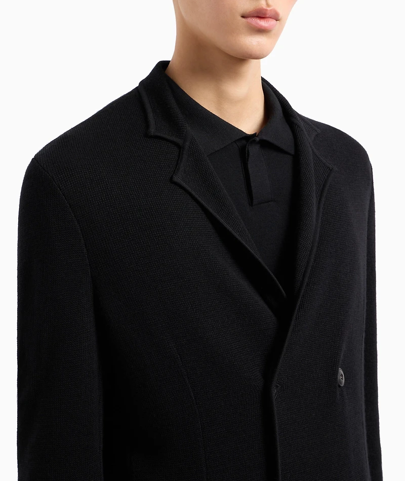 Double-Breasted Wool-Cashmere Sport Jacket