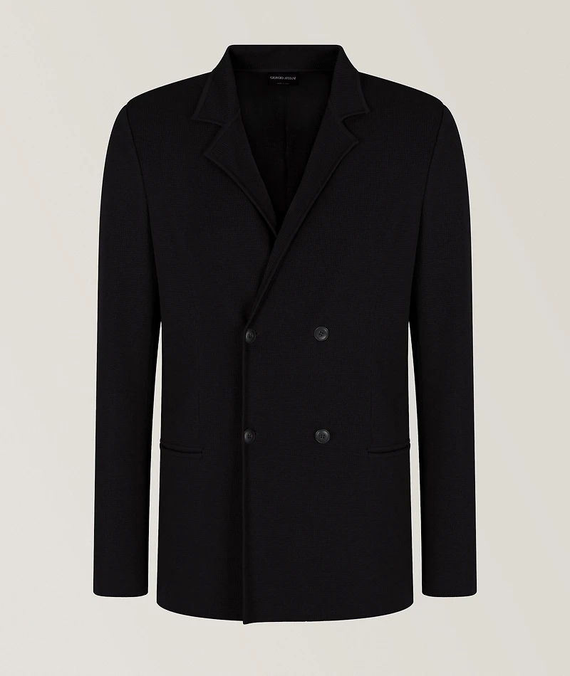 Double-Breasted Wool-Cashmere Sport Jacket